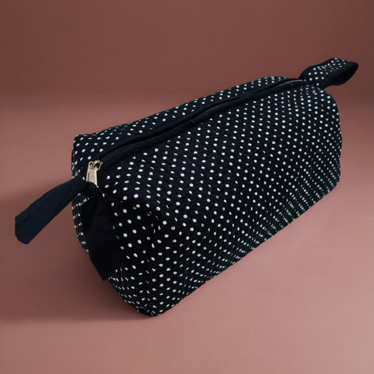 Black Polka Dot Hair Tool Pouch