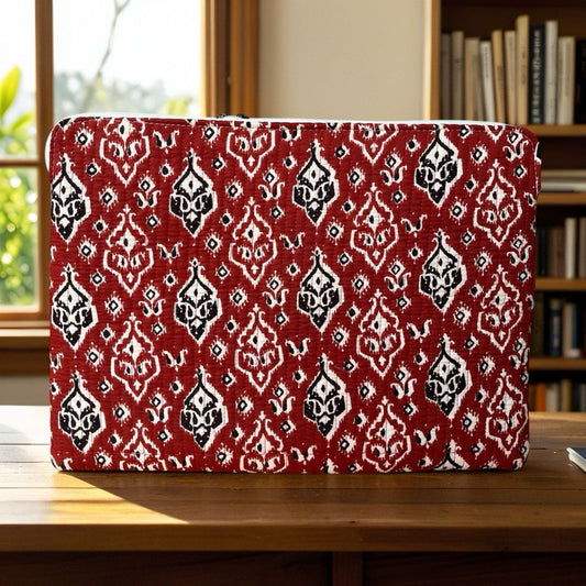 Padded Red Ikat Sleeve - 16 Inch