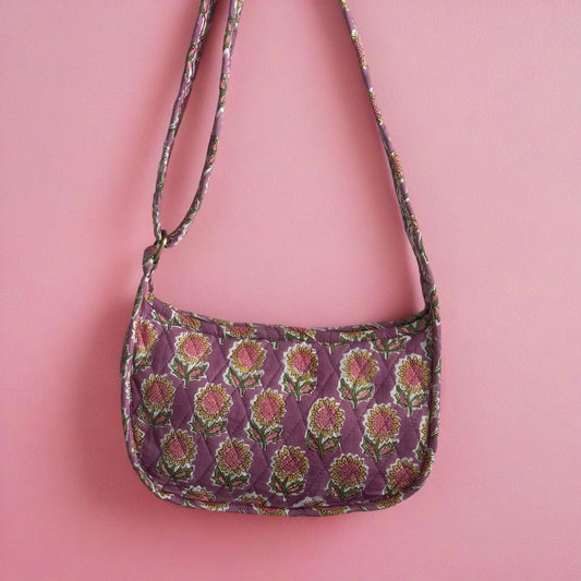 Purple Bloom Baguette Bag