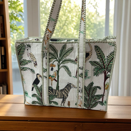 White Jungle Maxi Tote (18X18)