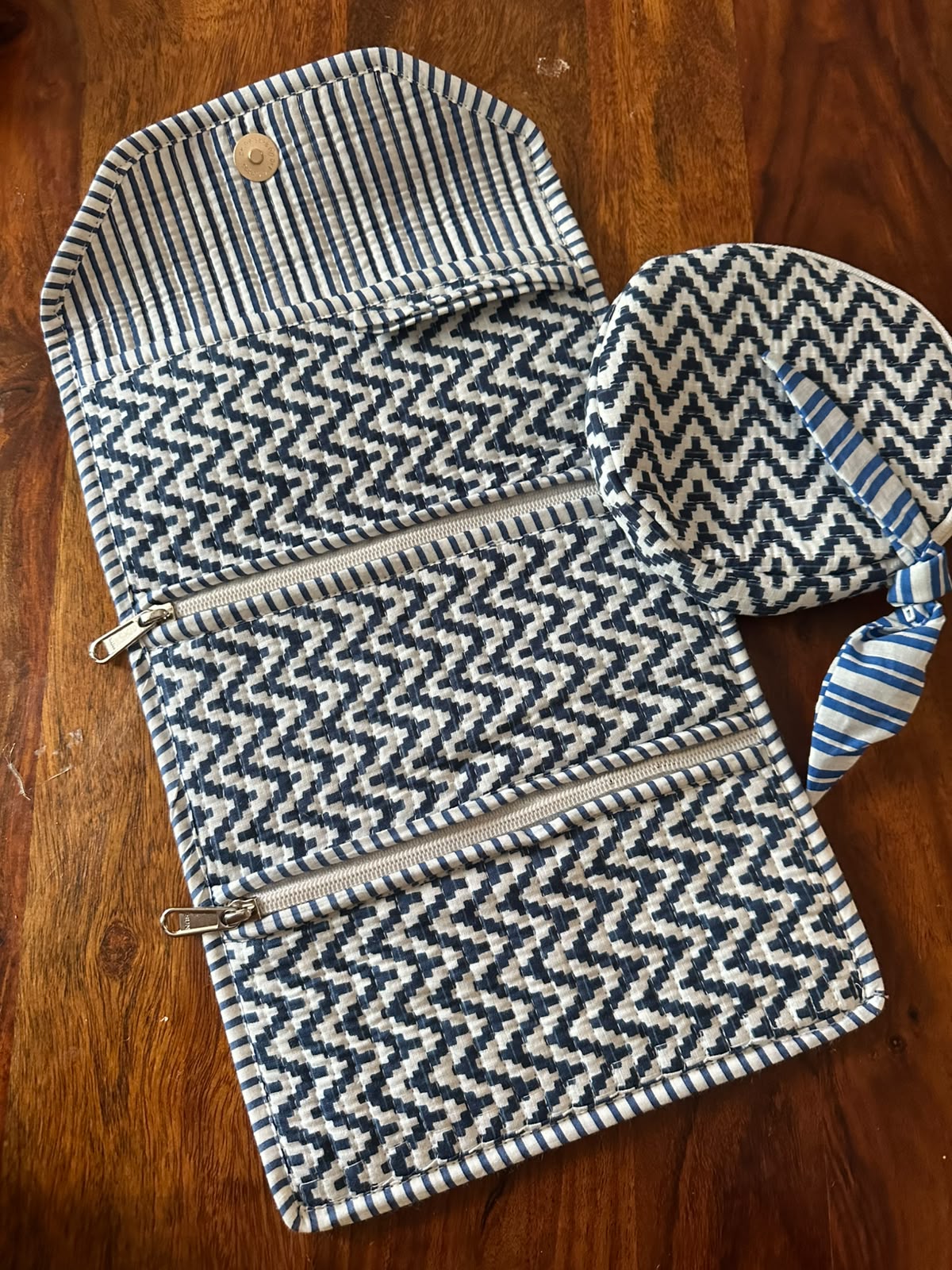 Blue Zig Zag Jewelry Organizer