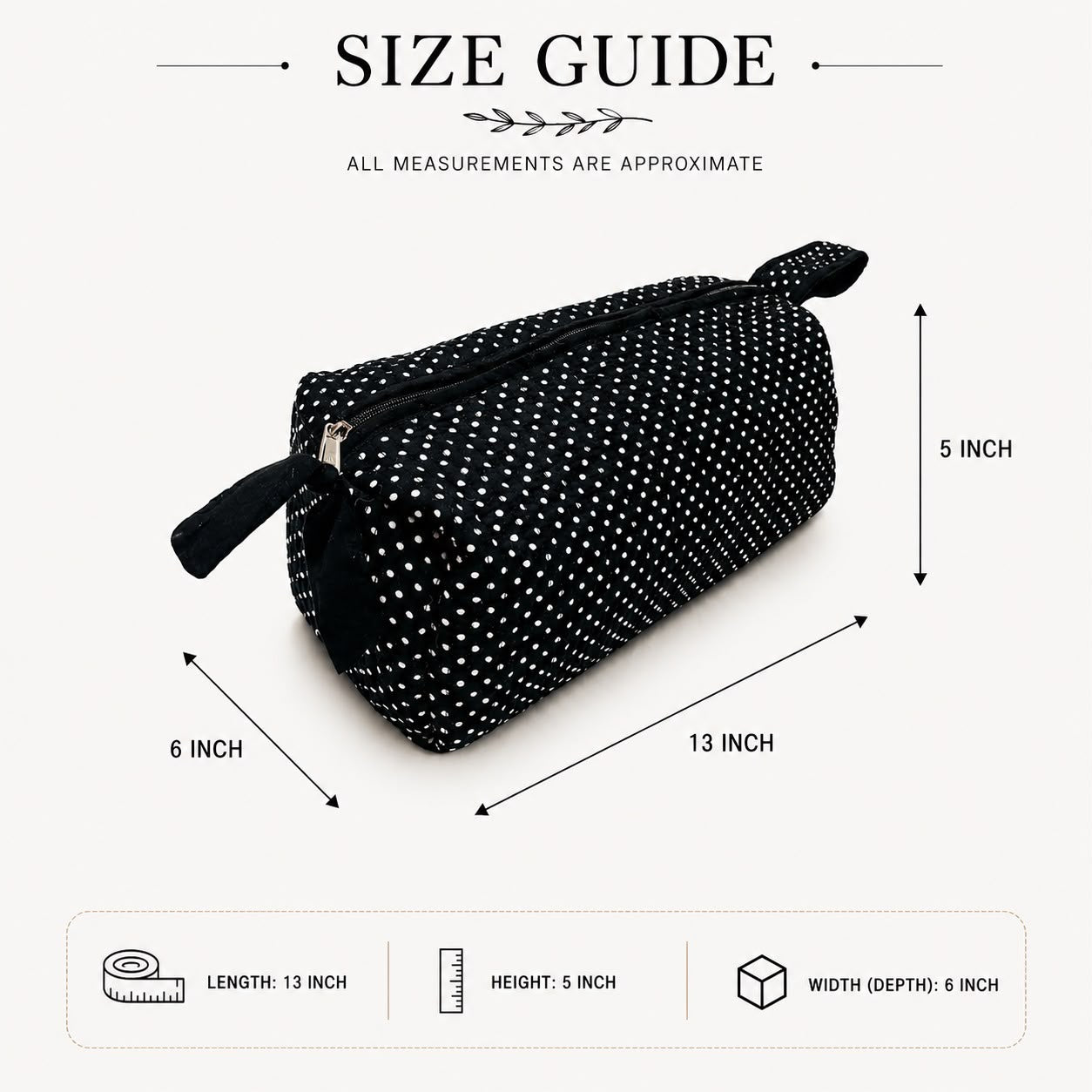 Black Polka Dot Hair Tool Pouch