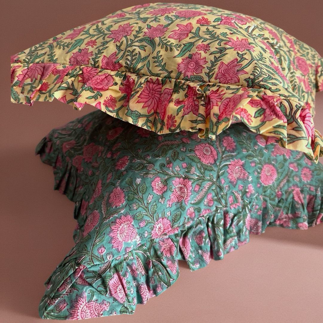 Yellow Bagh Cushion Cover (16X16)