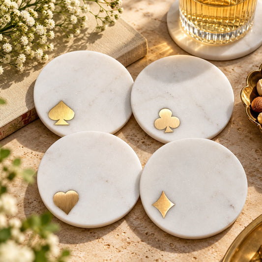 Poker Marble Coasters (Set of 4)